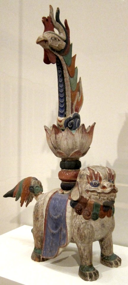Korean altar sculpture, 19th century, wood with polychrome, HAA