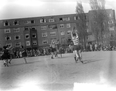 Korfbal. Blauw-Wit tegen AW. Spelmoment, Bestanddeelnr 905-6832