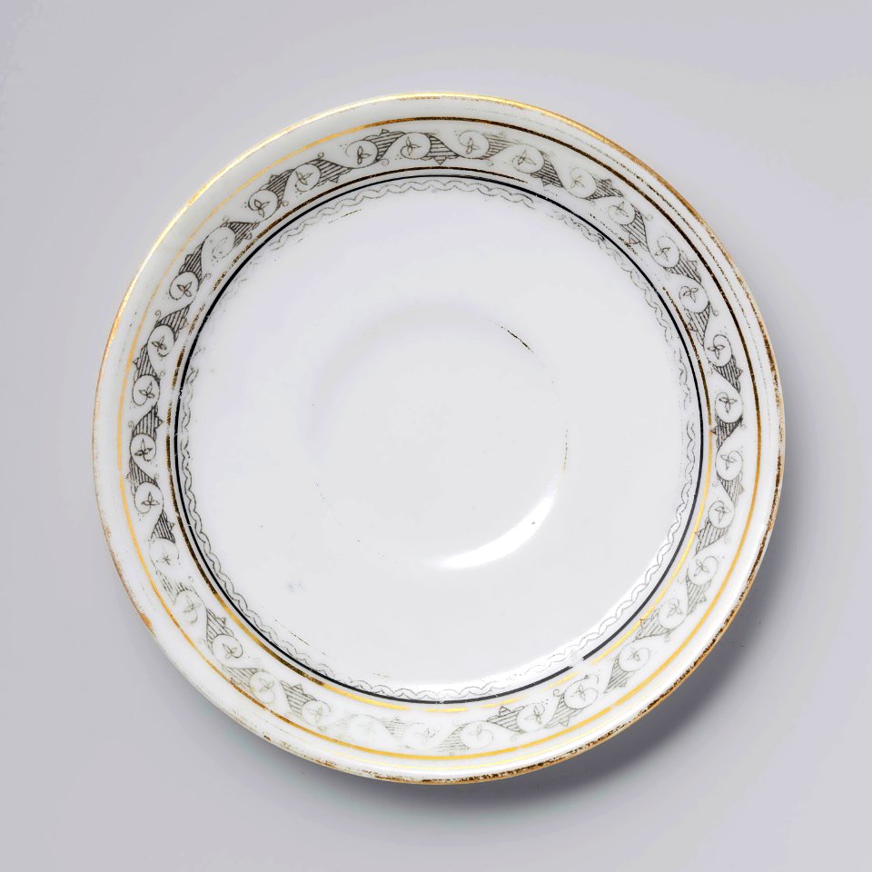 Kop & schotel met sierrand, Petrus Regout & Co (1)