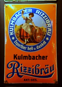 Kulmbacher Rizzibräu enamel advertising sign