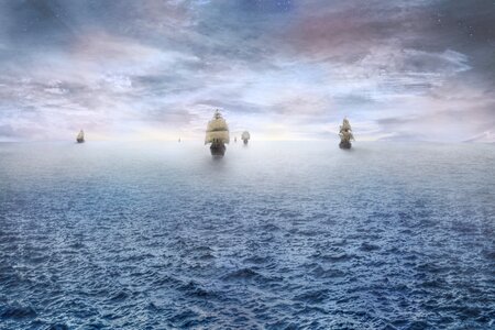 Pirate ship horizon dawn