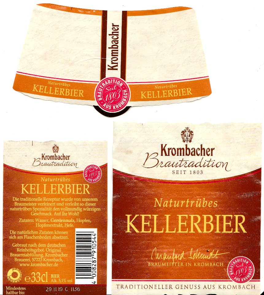 Krombacher Brauerei - Krombacher Naturtrübes Kellerbier