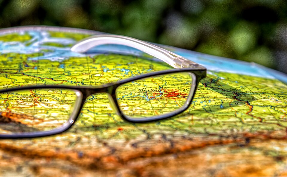 Capital glasses close up