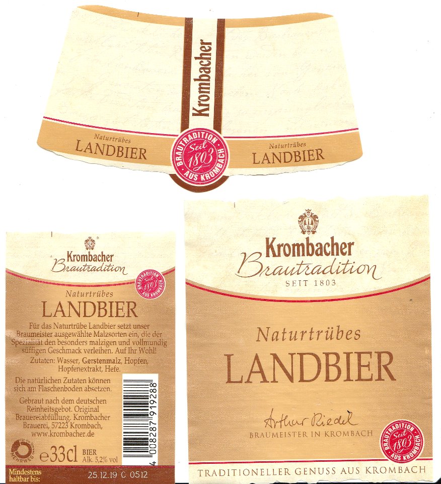 Krombacher Brauerei - Naturtrübes Landbier