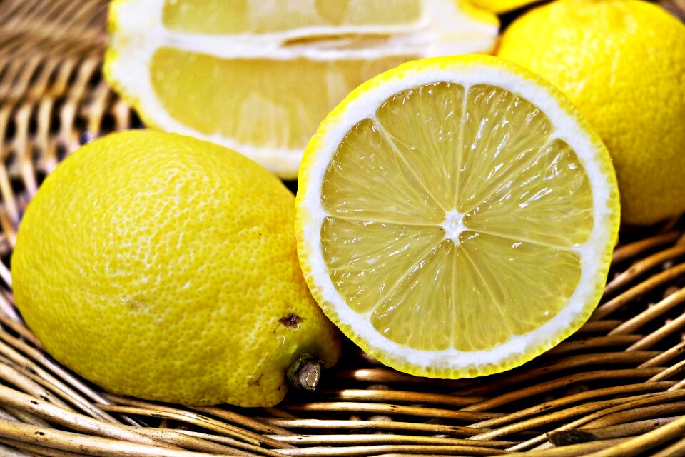 Half of lemon vitamins fresh