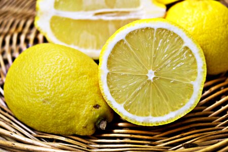 Half of lemon vitamins fresh