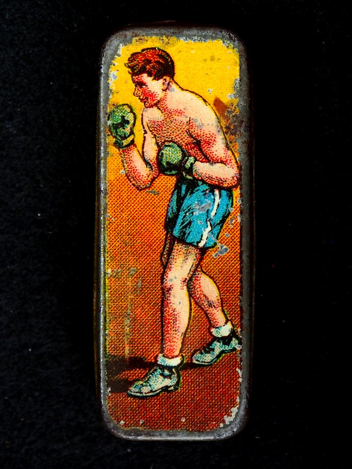 Kroontjespennen blikje met afbeelding van boxer