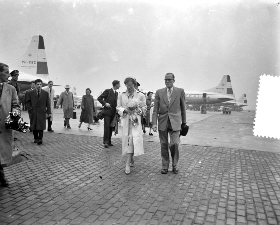 Kroonprins Jean en Prinses Josephine Charlotte van Luxemburg op doorreis op Schi, Bestanddeelnr 907-8163