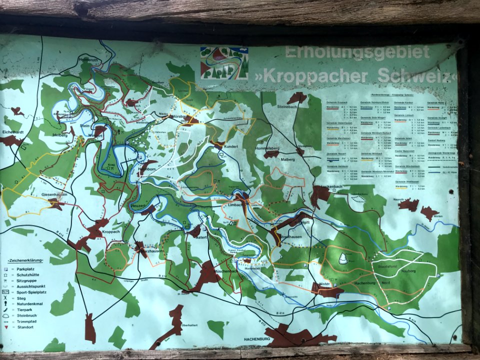 Kroppbacher Schweiz Wanderweg-Infotafel