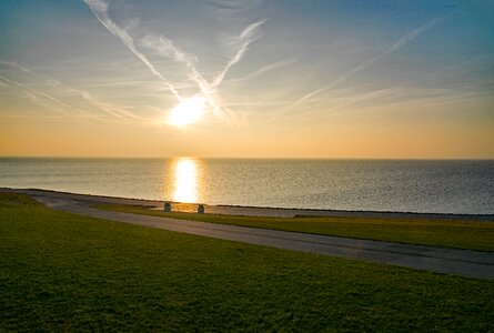 Sunset sea beach photo