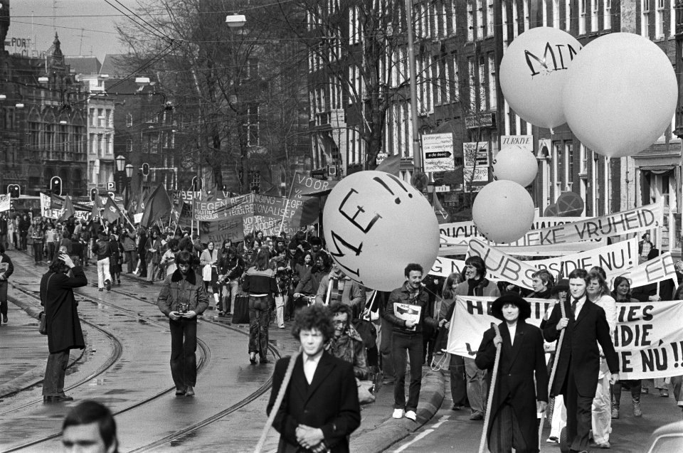 Kunstenaars, demonstraties, cultuurbeleid, straatbeelden, Doorn, Harry van, Bestanddeelnr 929-0794