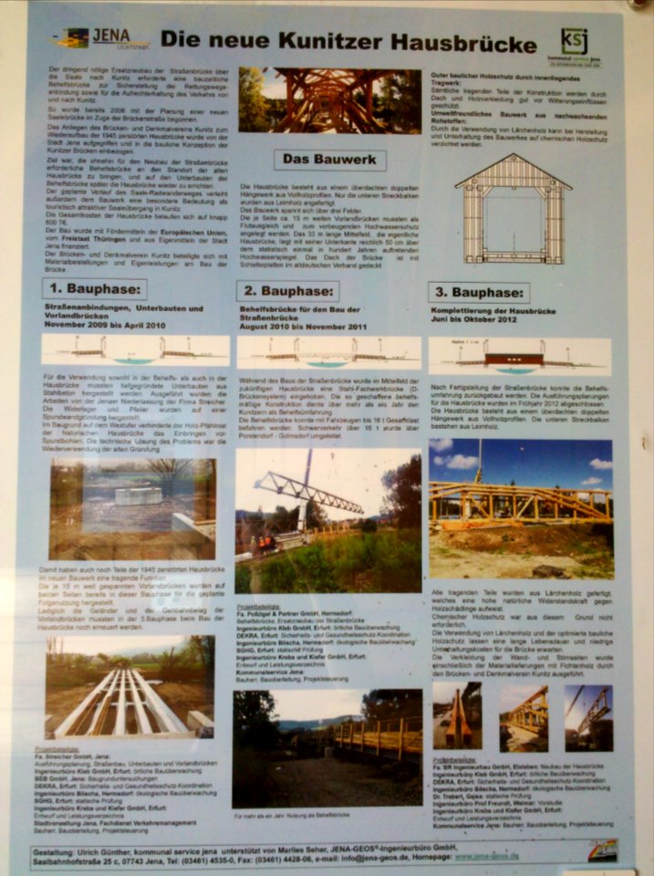 Kunitzer Hausbrücke - Infotafel im Bauwerk im August 2015a