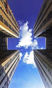 High rise buildings sky cloud photo
