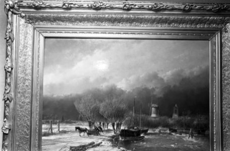Kunstveiling in gebouw van Mak van Waay te Amsterdam Korenschoven op het land va, Bestanddeelnr 922-1278