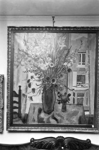 Kunstveiling in gebouw van Mak van Waay te Amsterdam kijkdag schilderij Bloeme, Bestanddeelnr 922-1274