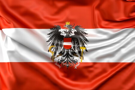 Flag of austria windy sign photo