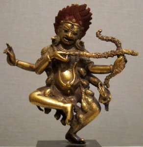 Kurukulla statue from Tibet, 18th-19th century, gilt bronze, Honolulu Museum of Art