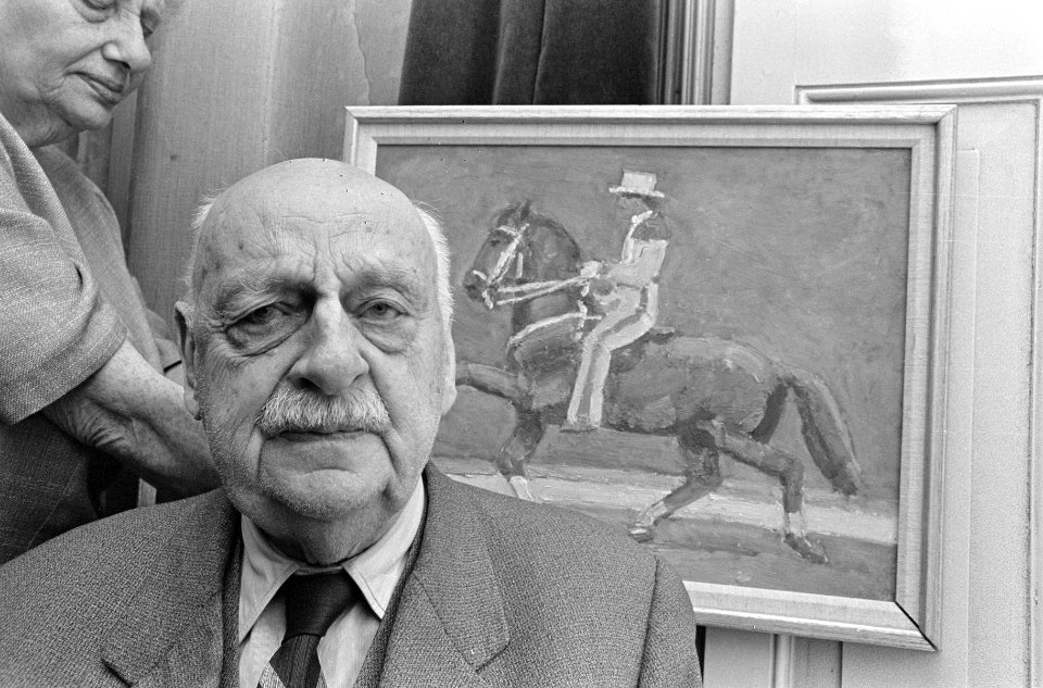 Kunstschilder C.J. Maks 22 augustus 90 jaar, Bestanddeelnr 919-4514