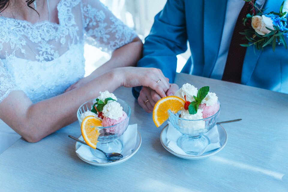 Ice cream wedding orange