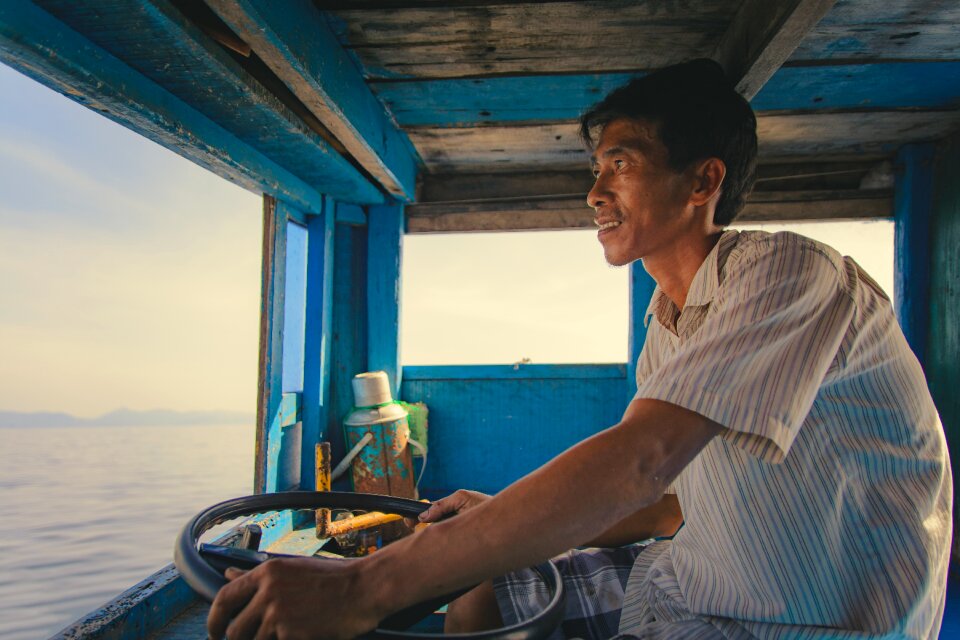 Fisherman driving summer