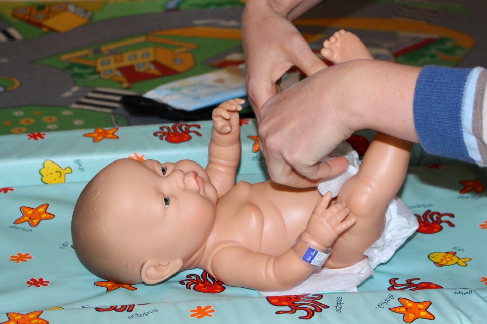 Newborn baby expectant mom training
