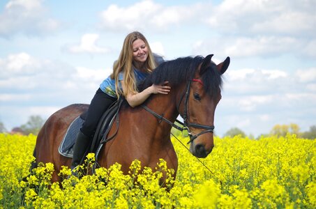 Equestrian women's power horsewoman photo