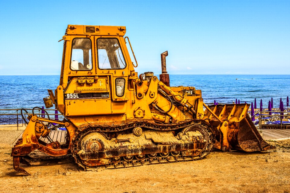 Yellow machine vehicle