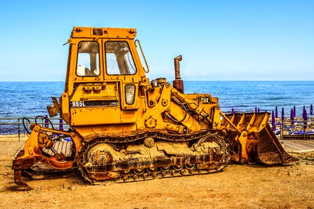 Yellow machine vehicle