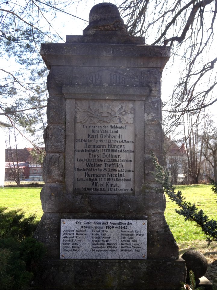 Kriegerdenkmal in Großhettstedt, Thüringen
