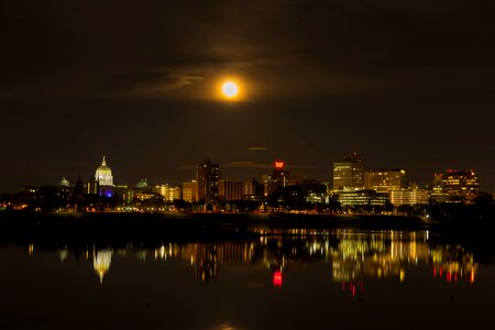 Harrisburg night brown moon