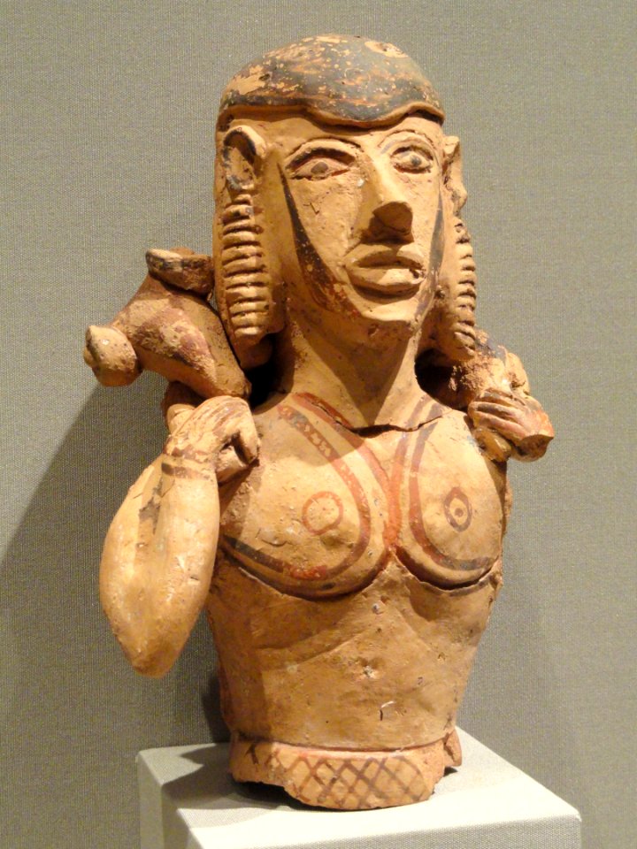 Kriophoros Statuette (Ram Bearer), 650-600 BC, Greek, Crete, terracotta - Cleveland Museum of Art - DSC08200