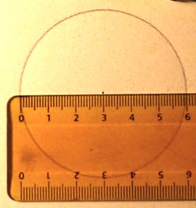 Kreisdurchmesser bestimmen mit Lineal photo