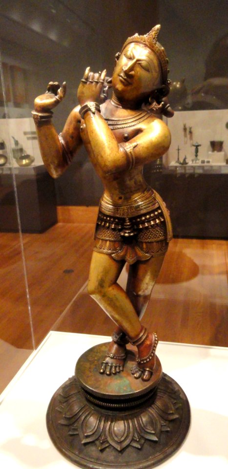 Krishna Fluting, 13th-15th century AD, Eastern Ganga dynasty, Orissa, India, brass - Sackler Museum - DSC02449