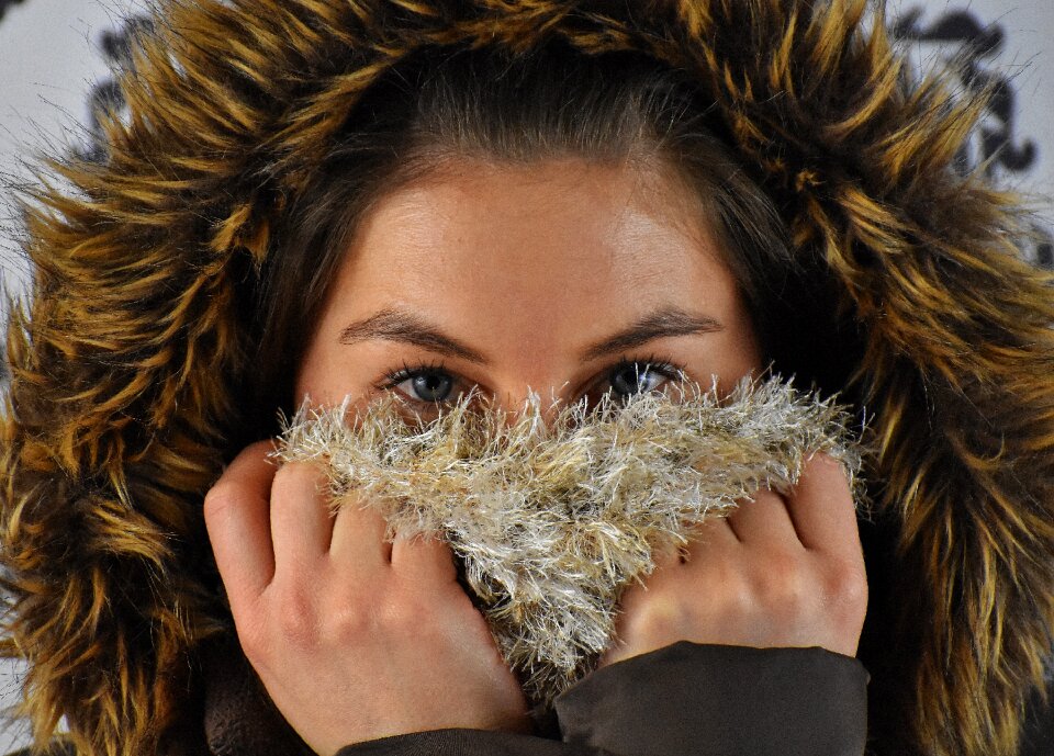 Faux fur scarf wool scarf