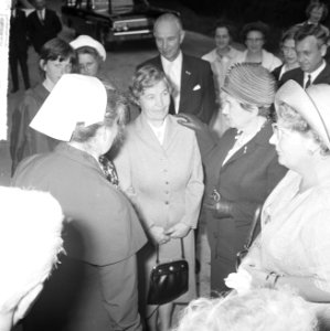 Koningin Juliana bezocht Rekkense Inrichting Hare Majesteit krijgt bloemen van D, Bestanddeelnr 917-8321