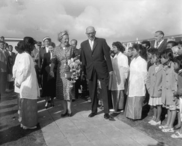 Koningin Juliana bezoekt een Ambonees woonoord, Bestanddeelnr 909-8381