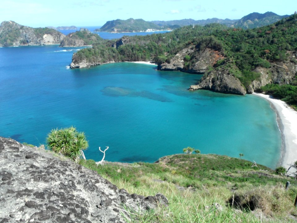 Kominato Beach that I looked at from the Nakayama Pass in Chichijima Island,Ogasawara,Tokyo,Japan
