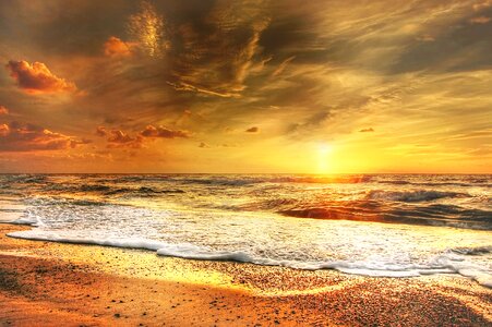 Sea sunset nature