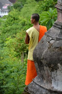 Laos luang prabang monk photo