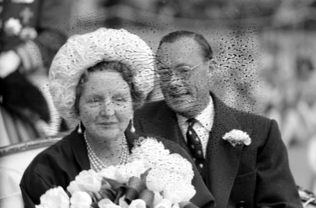 Koningin Juliana en prins Bernhard vertrekken uit het Amstel Hotel in een koets, Bestanddeelnr 913-8288