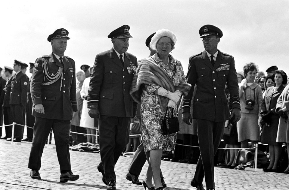 Koningin geeft vaandel aan Luchtmacht, formatie vliegen, Bestanddeelnr 917-7925