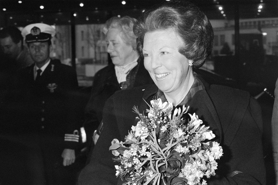 Koningin Beatrix bij Model United Nations , close, Bestanddeelnr 934-1780