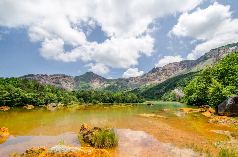 Summer mountain climbing cloud