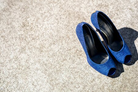 Wedding blue shoes high heels
