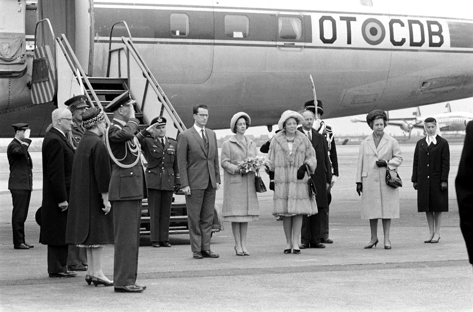 Koning Boudewijn en Fabiola op Schiphol, Bestanddeelnr 913-8507