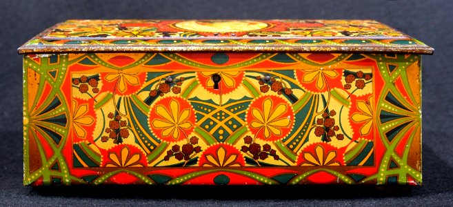 Koekjesblik zonder merknaam met art deco patroon, foto 4