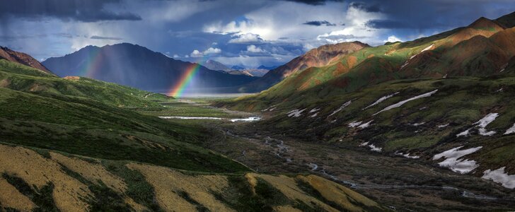 Colorful panorama nature photo