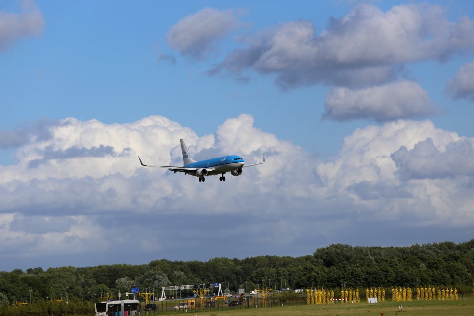 KLM Boeing 737-800 PH-BCA landing at EHAM 1