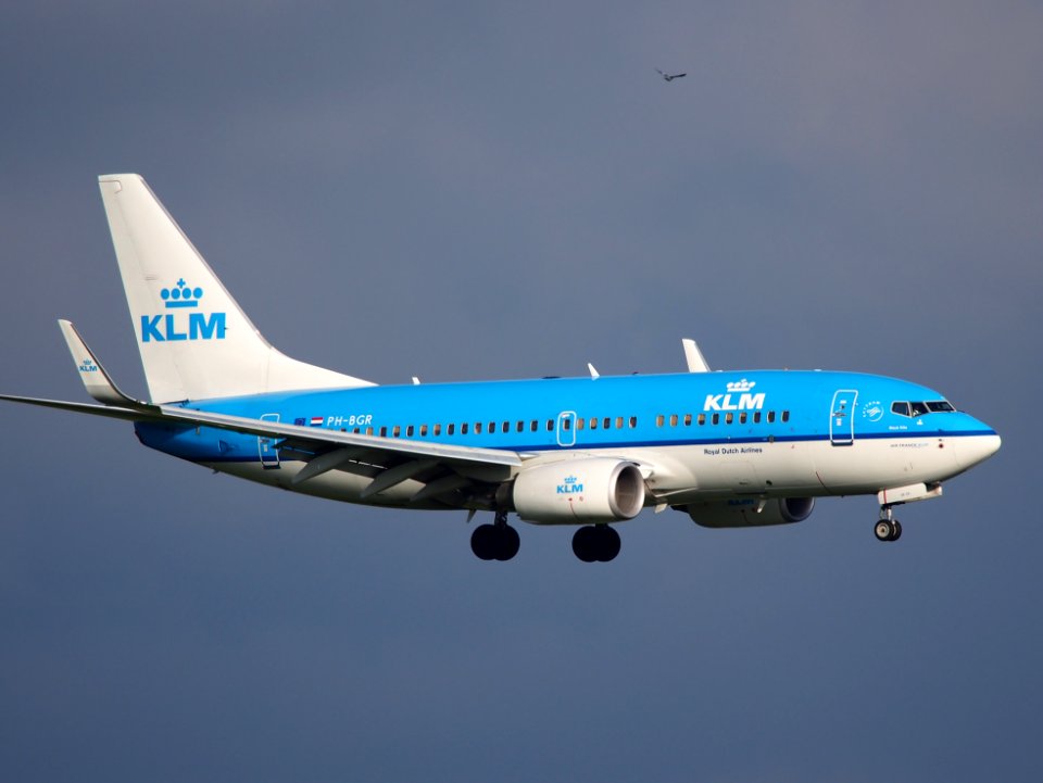 KLM Boeing 737-700 PH-BGR landing at Schiphol