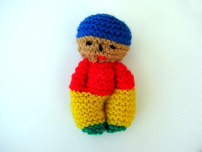 Knitted rag doll photo